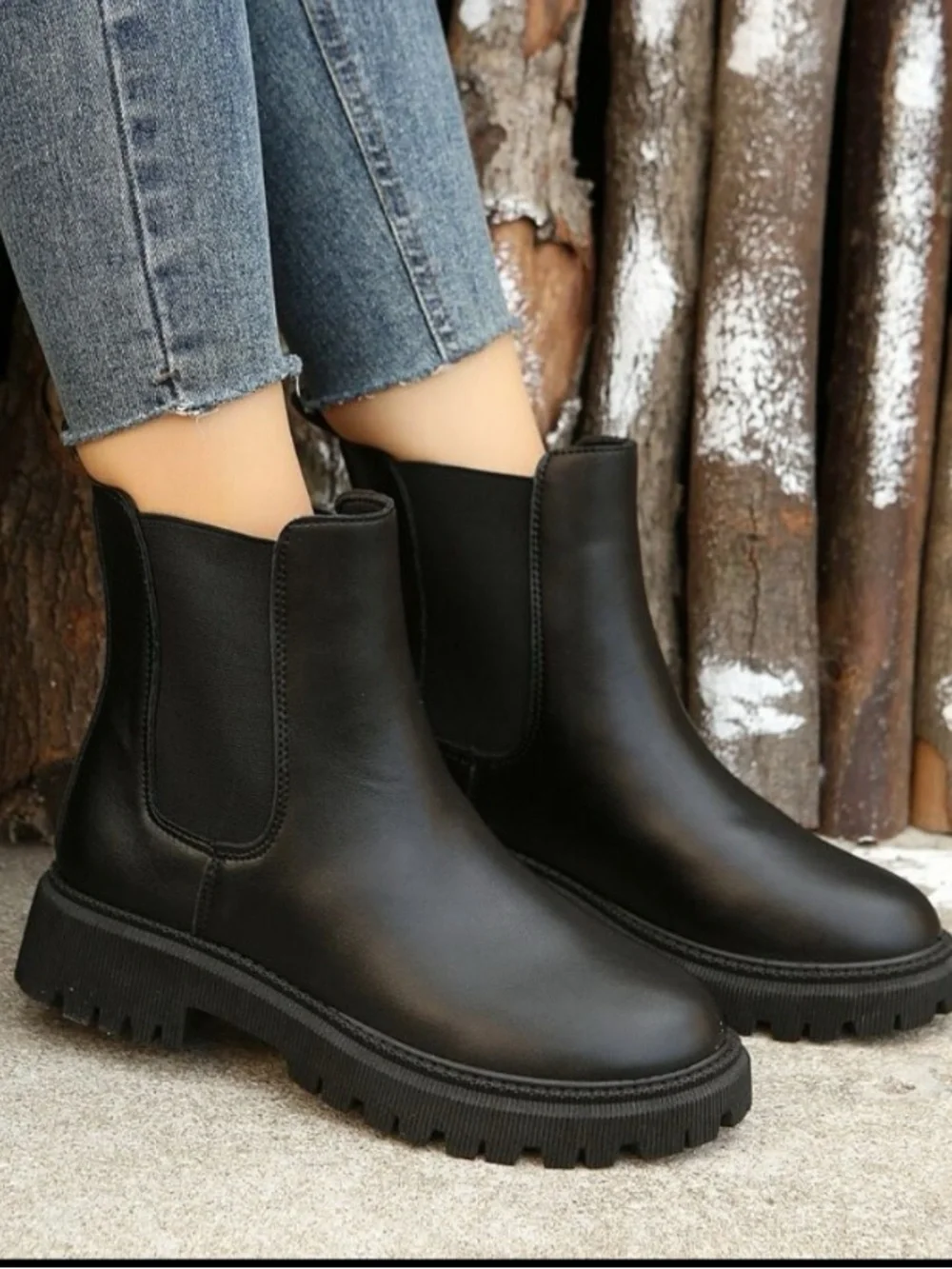 Marc Fisher | Black Peddler Lug Sole Ankle Boots